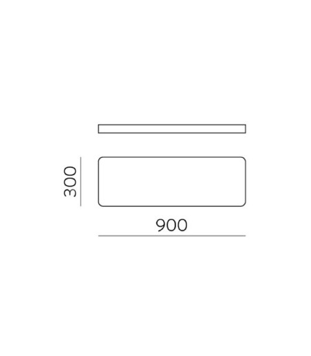 Dimensiones de los plafones de techo rectangulares Turin 90 cm de ACB