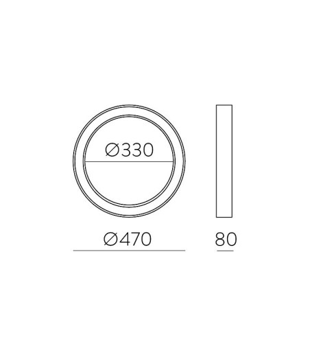 Dimensiones del Plafón circular Aliso LED Ø47cm moderno blanco ACB