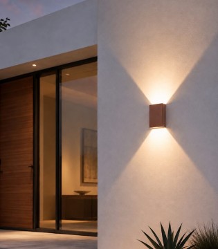 Aplique de pared exterior Huez 10W corten 9624 LED IP65 - Mantra 2
