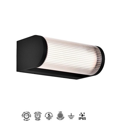 Aplique exterior LED GANT IP65 negro 9155 | Mantra