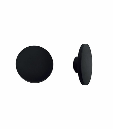 Aplique pared exterior circular EX1067 negro - Ineslam con luz indirecta
