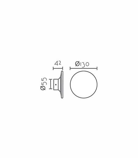 Dimensiones: Aplique pared exterior EX1067 negro - Ineslam