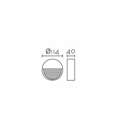 Dimensiones Aplique pared exterior EX1175 negro - Ineslam