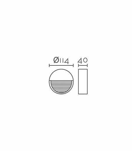 Dimensiones Aplique pared exterior EX1175 negro - Ineslam