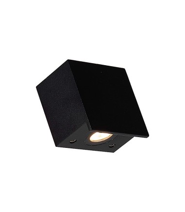Aplique bañador de pared cuadrado Shella negro IP65 9604 - Mantra