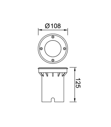 Dimensiones ZERMAT - Foco empotrable de suelo GU10 IP67 9618 - Mantra