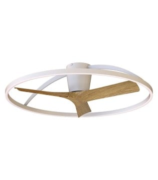 Ventilador de techo moderno Nepal II blanco/madera grande 100cm 9486 - Mantra
