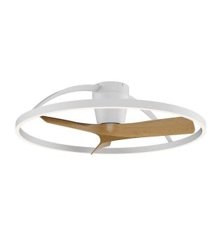 Ventilador de techo moderno Nepal II Mini blanco+madera 75cm 9045 - Mantra