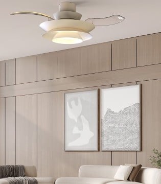 Ventilador de techo moderno ACONCAGUA blanco 9522 con aspas retráctiles | Mantra 2
