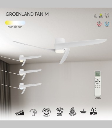 Caractrísticas del Ventilador de techo grande Groenland M blanco 8708 - Mantra