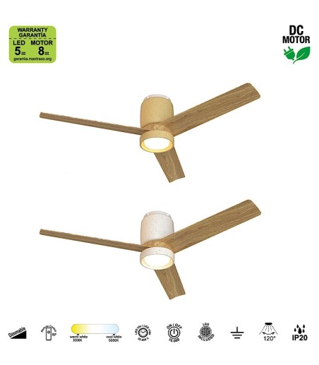 Características de los ventiladores Ventilador de techo 3 aspas LED Cerámica Ø122cm - Mantra