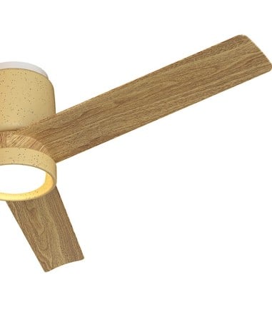 Detalle del Ventilador de techo 3 aspas LED Cerámica beige/madera Ø122cm - Mantra