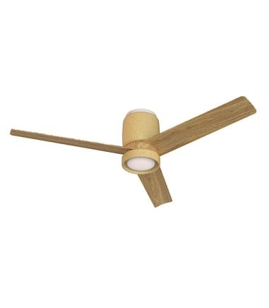 Ventilador de techo 3 aspas LED Cerámica beige/madera Ø122cm - Mantra