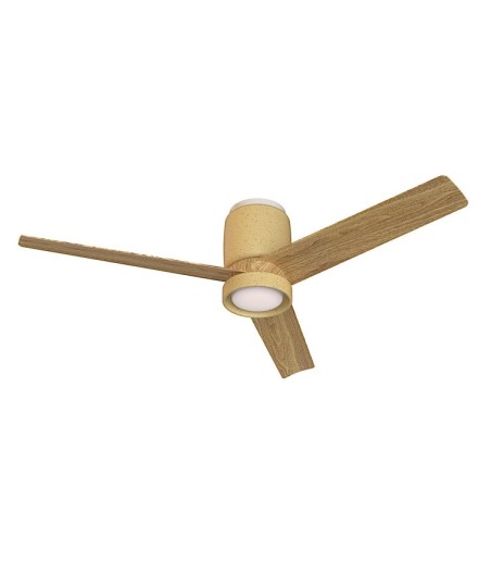 Ventilador de techo 3 aspas LED Cerámica beige/madera Ø122cm - Mantra