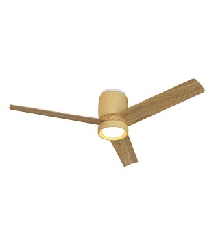 Ventilador de techo 3 aspas LED Cerámica beige/madera Ø122cm - Mantra