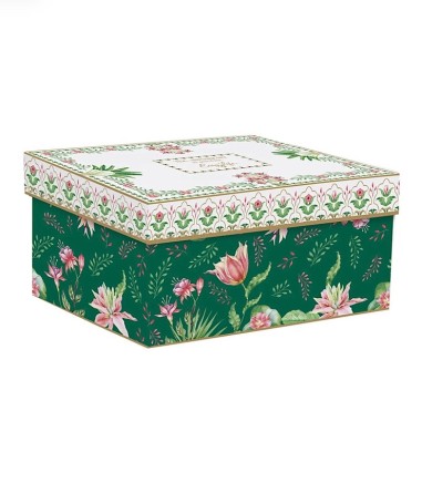 Caja de presentación de Tetera de porcelana Botanic Chic Easy Life con infusor y 2 tazas