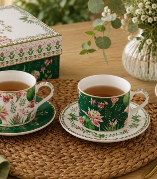 Set de 2 tazas de té con platos Botanic Chic Easy Life 240 ml 2