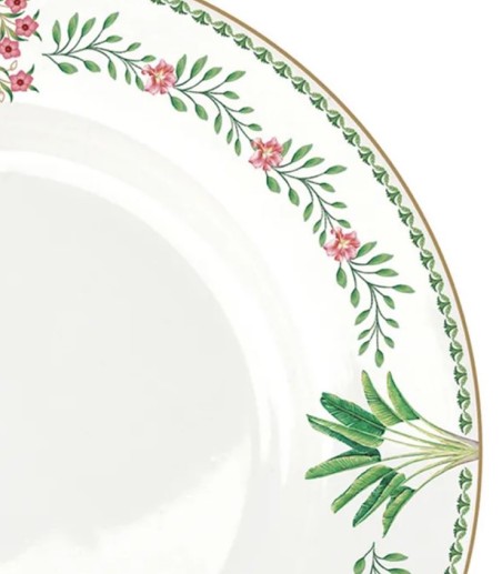 Detalle del Plato llano de porcelana Botanic Chic Easy Life Ø26,5 cm