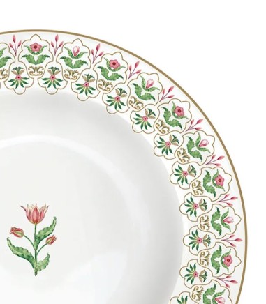 Detalle Plato hondo de porcelana Botanic Chic Easy Life Ø21,5 cm
