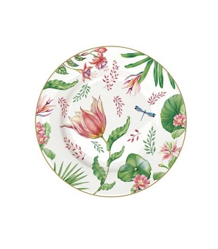 Plato de postre de porcelana Botanic Chic Easy Life Ø19 cm