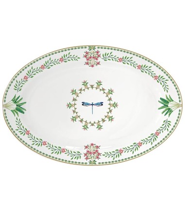 Fuente oval de porcelana Botanic Chic Easy Life 35x23,5 cm