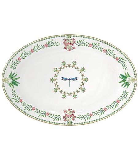 Fuente oval de porcelana Botanic Chic Easy Life 35x23,5 cm