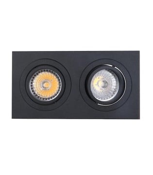 Foco empotrable doble Básico negro GU10  - Mantra - 174x92.5 mm