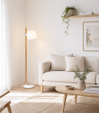 Lámpara de pie madera nórdica ML2241-WH - Ineslam 2