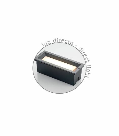 Detalle del Aplique exterior empotrable rectangular IP65 EX1183-GA - Ineslam