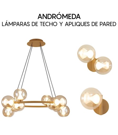 ANDROMEDA 50W · Lámpara colgante LED oro Ø85 cm · Mantra