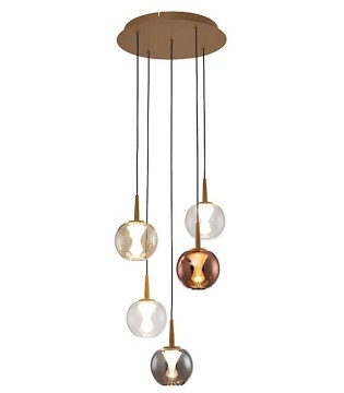 Lámpara colgante LED Andrómeda oro 25W 3000K Ø39 cm - Mantra