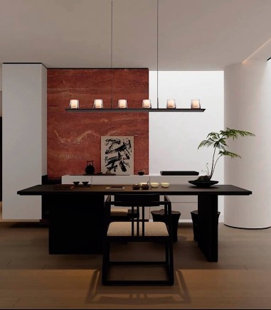 Comedor con Lámpara de techo LED Alabastro 62W ceniza 127 cm - Mantra