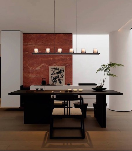 Comedor con Lámpara de techo LED Alabastro 62W ceniza 127 cm - Mantra