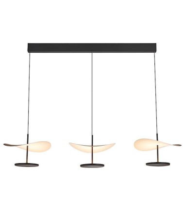 Lámpara colgante lineal Abisal 9826 nogal y negro 32W CCT - Mantra
