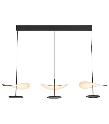 Lámpara colgante lineal Abisal 9826 nogal y negro 32W CCT - Mantra