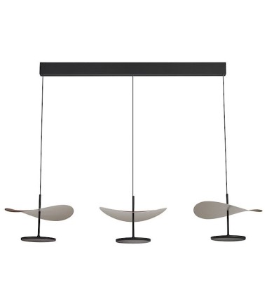 Lámpara colgante LED lineal Abisal 9826 nogal y negro 32W CCT - Mantra