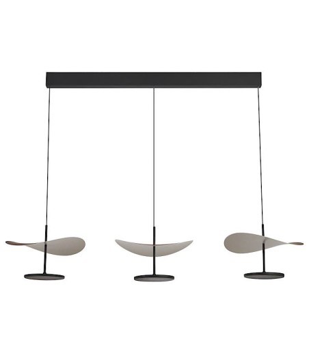 Lámpara colgante LED lineal Abisal 9826 nogal y negro 32W CCT - Mantra