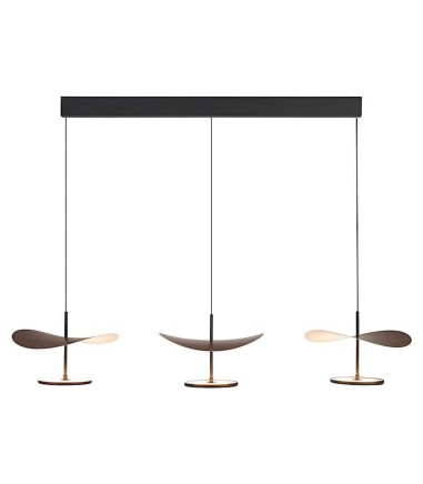 Lámpara colgante LED Abisal 9826 nogal y negro 32W CCT - Mantra
