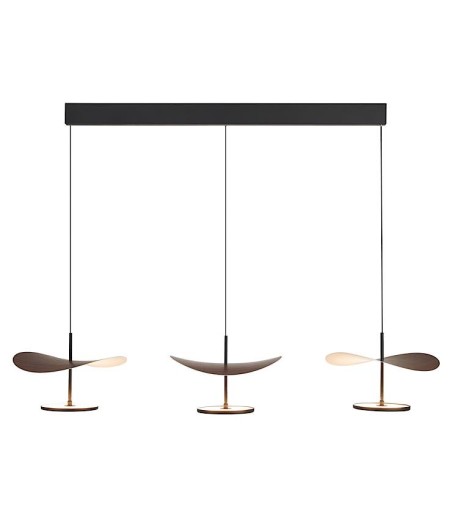 Lámpara colgante LED Abisal 9826 nogal y negro 32W CCT - Mantra