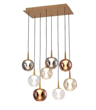 Lámpara colgante LED Andrómeda 9081 oro 8 luces 40W 3000K - Mantra