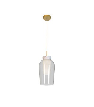 Lámpara colgante NORA negro de cristal 1 luz E27 - Mantra 2