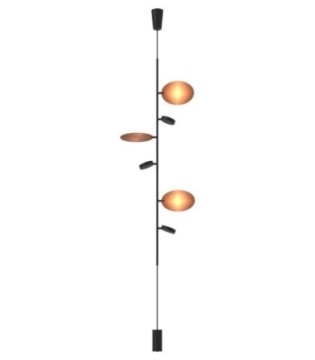 Lámpara de pie colgante ZYRA negra y cobre LED 9837 - Mantra