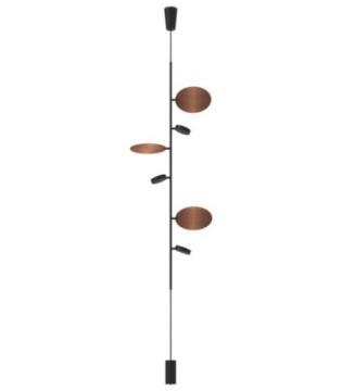 Lámpara de pie colgante ZYRA negra y cobre LED 9837 - Mantra 2