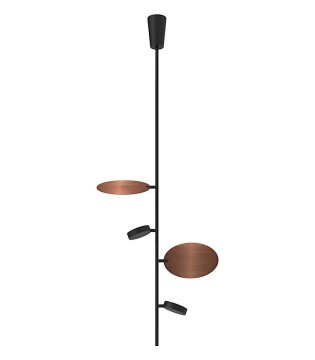 Lámpara de pie colgante ZYRA LED 20W 2700K negro/cobre - Mantra 2