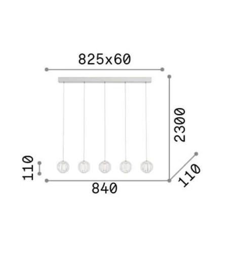 DIAMOND SP5 · Lámpara de techo lineal transparente LED 23W · Ideal Lux