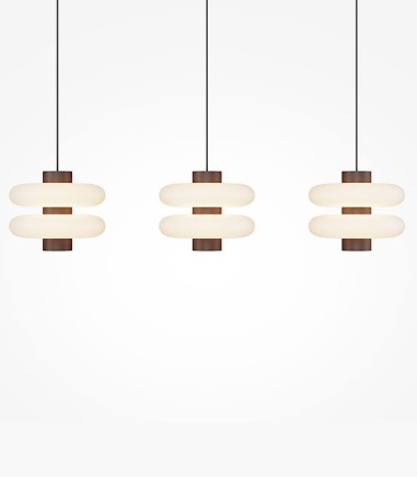 Detalle frontal lámpara colgante Nuvem 3 luces - Maytoni