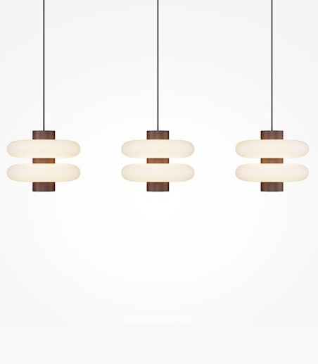 Detalle frontal lámpara colgante Nuvem 3 luces - Maytoni
