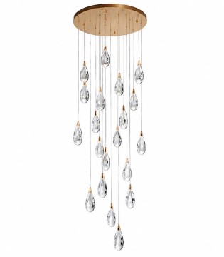 Hueco de escalera con Lámpara de techo Lágrimas 20 luces oro rosa LED 40W - Schuller 2