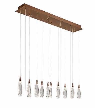 Lámpara de techo Lágrimas 12 luces oro rosa LED 24W - Schuller