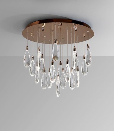 Plafón de techo Lágrimas 19 luces oro rosa LED 38W - Schuller